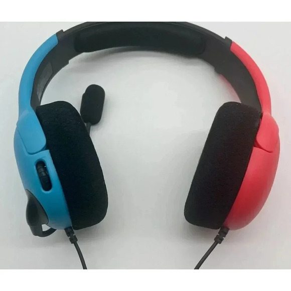 PDP Gaming Airlite Stereo Wired Headset For Nintendo Switch Neon Red Blue Tested - Picture 8 of 14